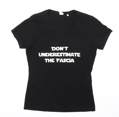 SF Women Womens Black   Basic T-Shirt Size L