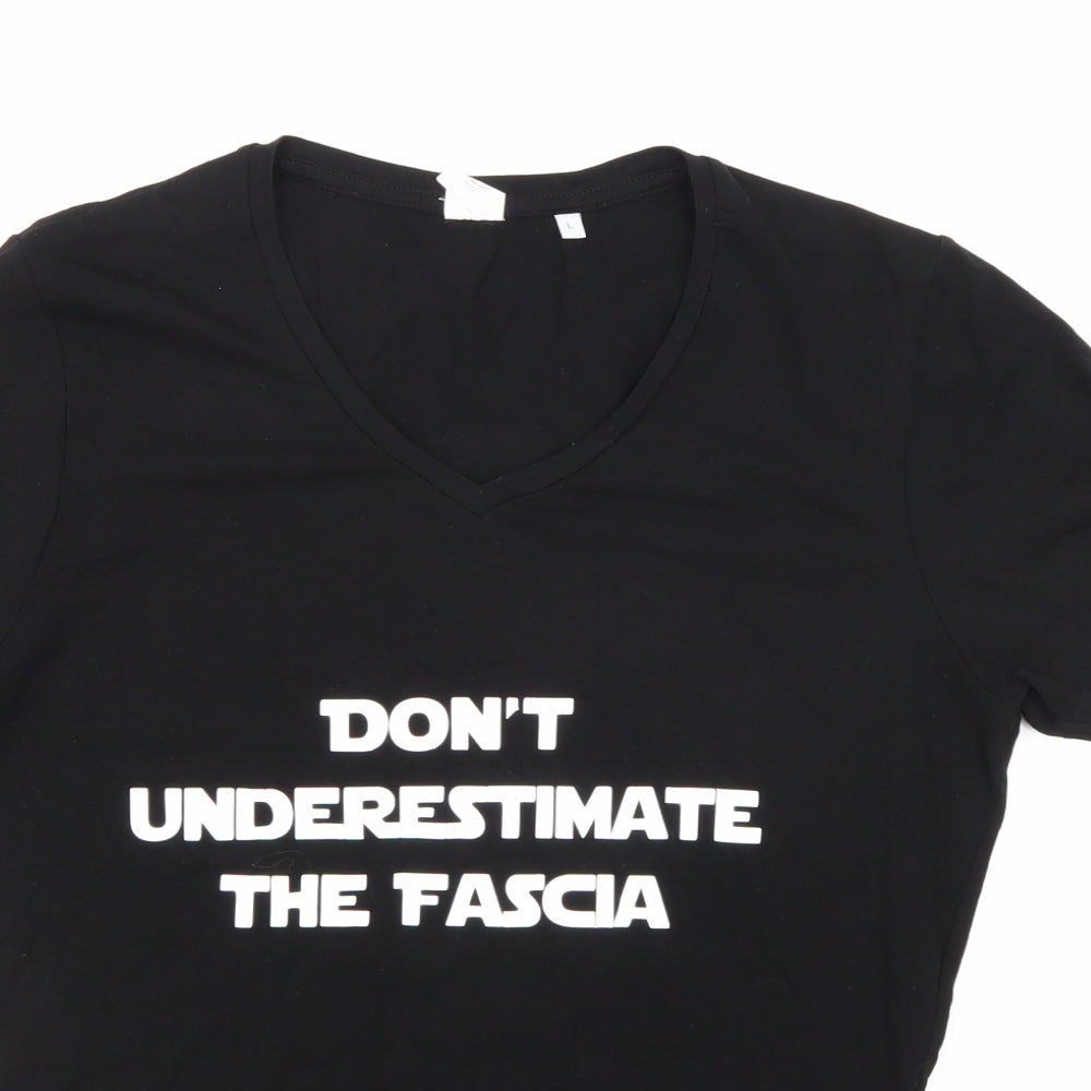 SF Women Womens Black   Basic T-Shirt Size L
