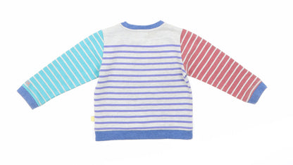 Angel & Rocket Boys Grey Striped  Pullover Sweatshirt Size 2-3 Years