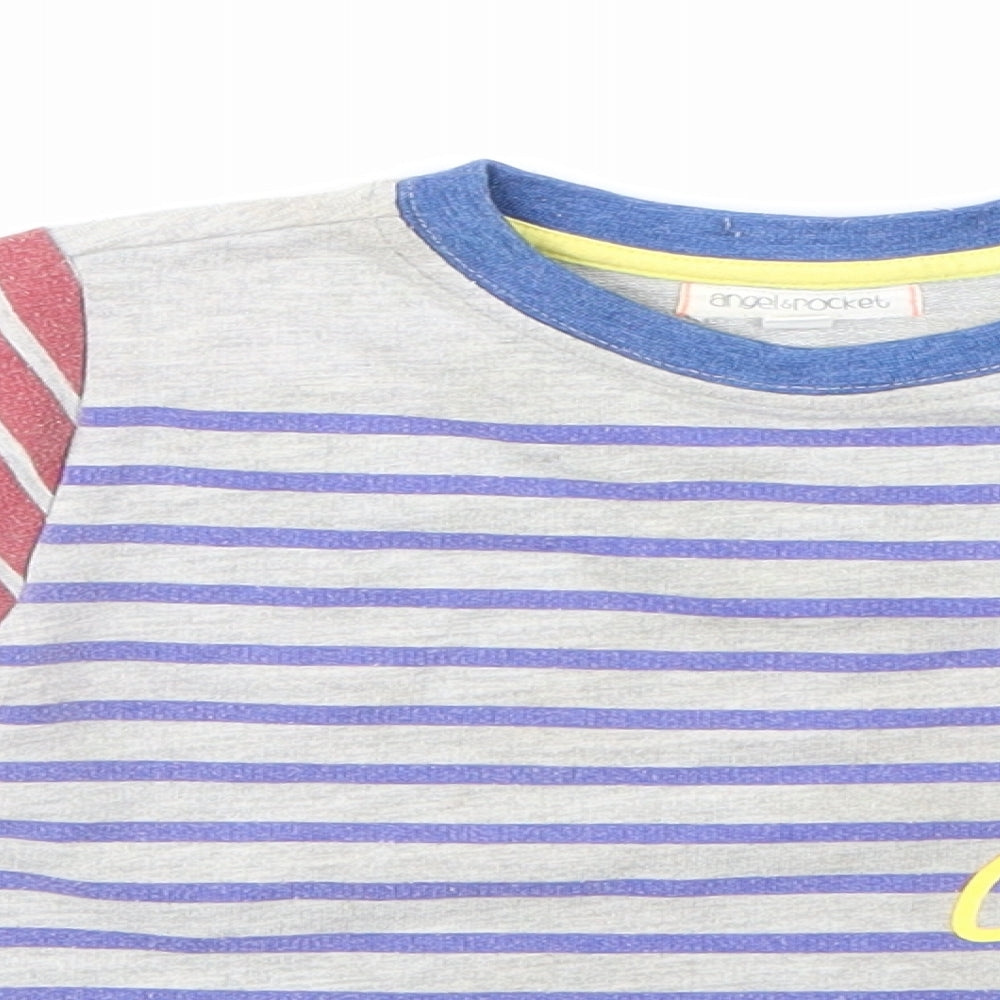 Angel & Rocket Boys Grey Striped  Pullover Sweatshirt Size 2-3 Years