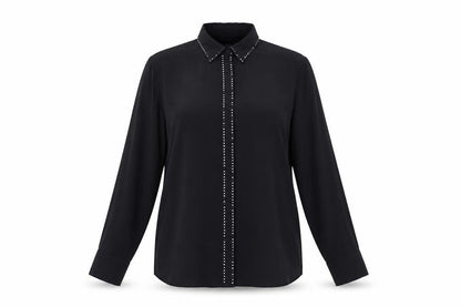 TWIGGY Womens Black   Basic Button-Up Size 14
