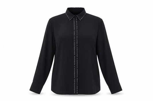 TWIGGY Womens Black   Basic Button-Up Size 14