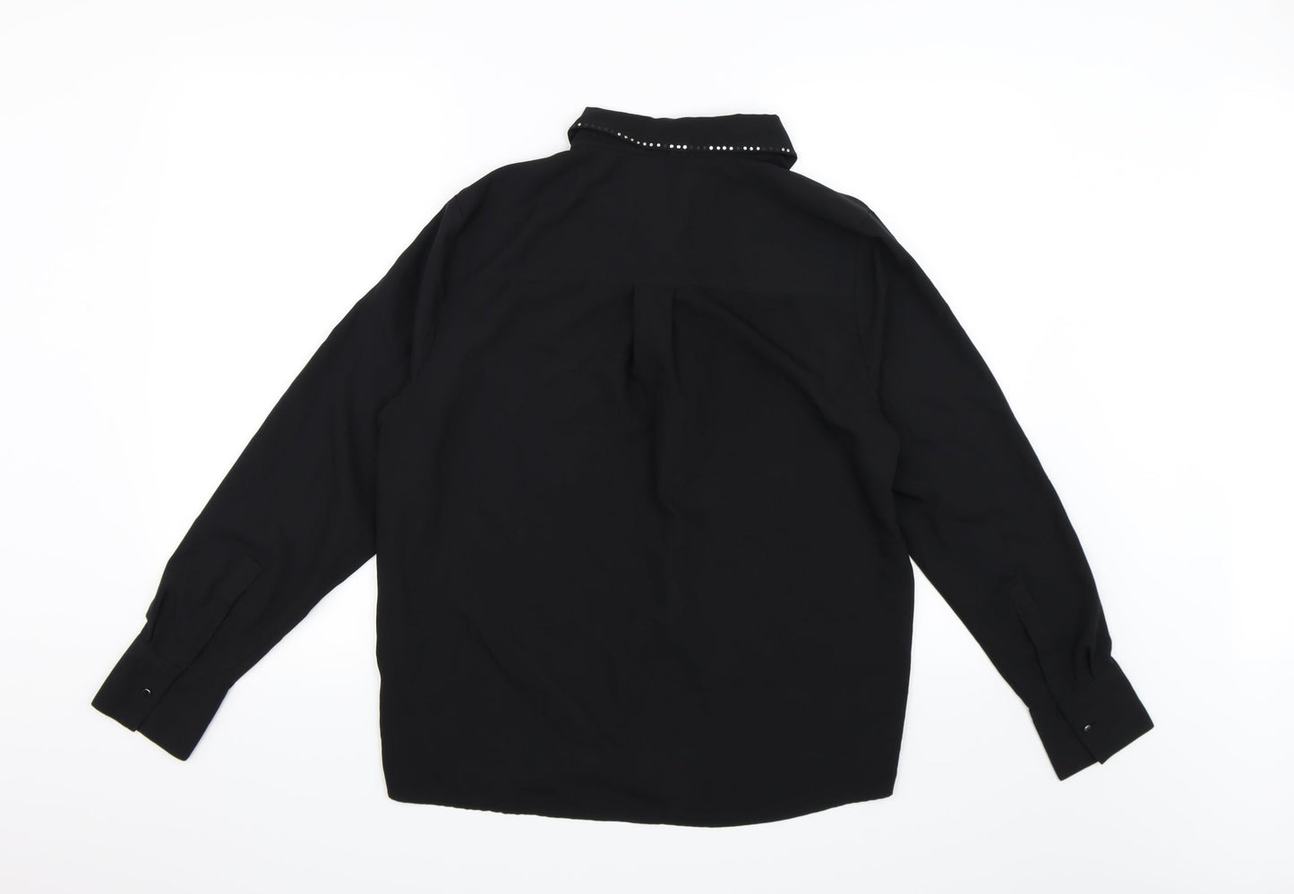 TWIGGY Womens Black   Basic Button-Up Size 14