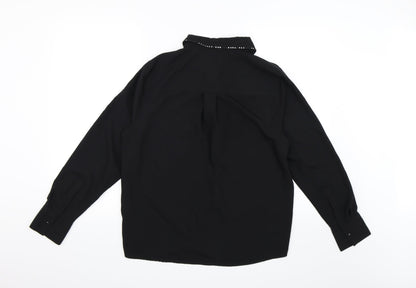 TWIGGY Womens Black   Basic Button-Up Size 14