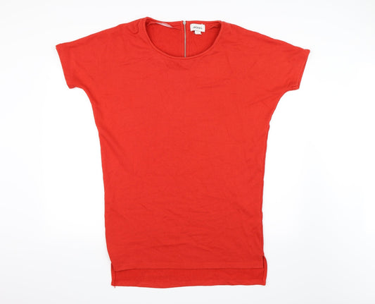 Womens UK Size S Monki Red Basic T-Shirt