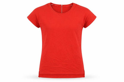Womens UK Size S Monki Red Basic T-Shirt