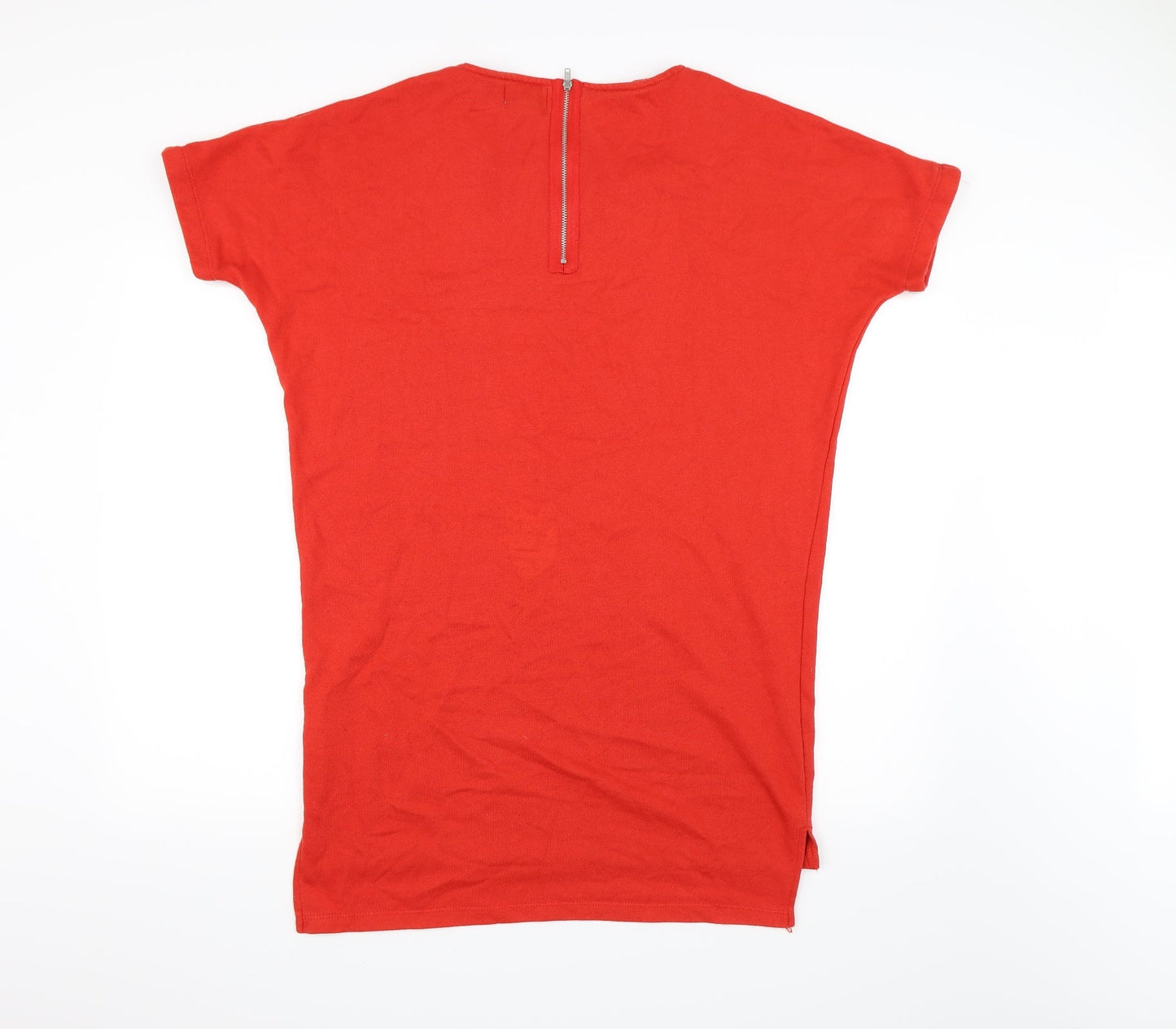 Womens UK Size S Monki Red Basic T-Shirt