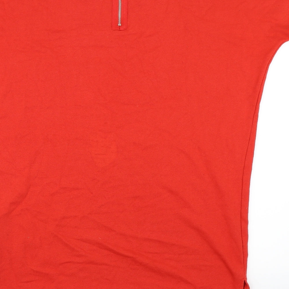 Womens UK Size S Monki Red Basic T-Shirt