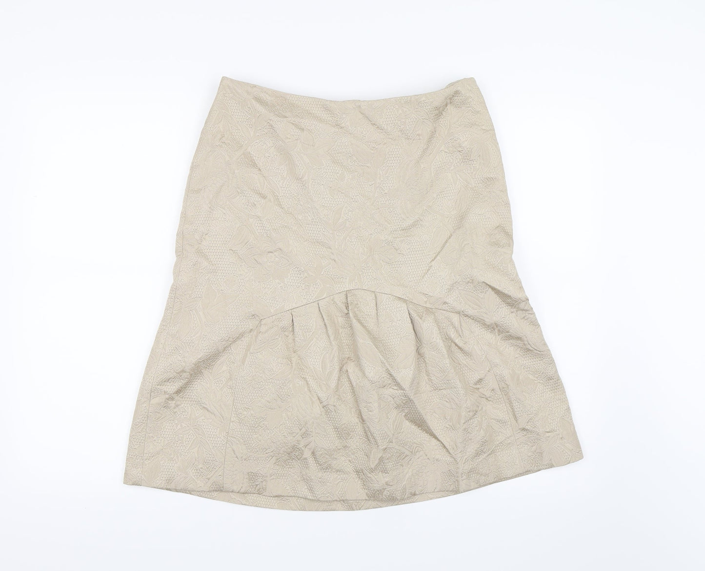 Carla Zampatti Womens Gold   A-Line Skirt Size 8