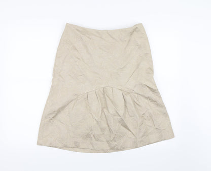 Carla Zampatti Womens Gold   A-Line Skirt Size 8