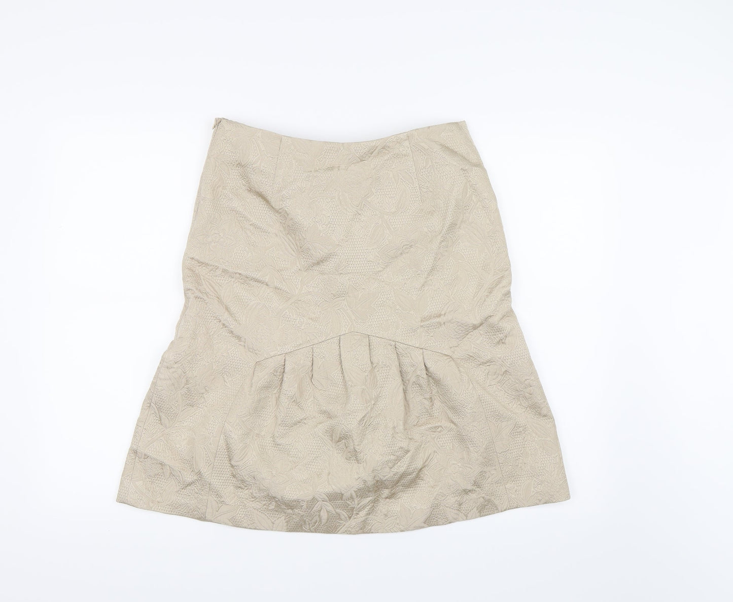 Carla Zampatti Womens Gold   A-Line Skirt Size 8