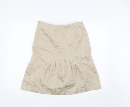 Carla Zampatti Womens Gold   A-Line Skirt Size 8