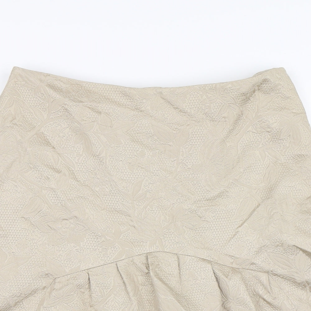 Carla Zampatti Womens Gold   A-Line Skirt Size 8