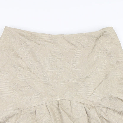 Carla Zampatti Womens Gold   A-Line Skirt Size 8
