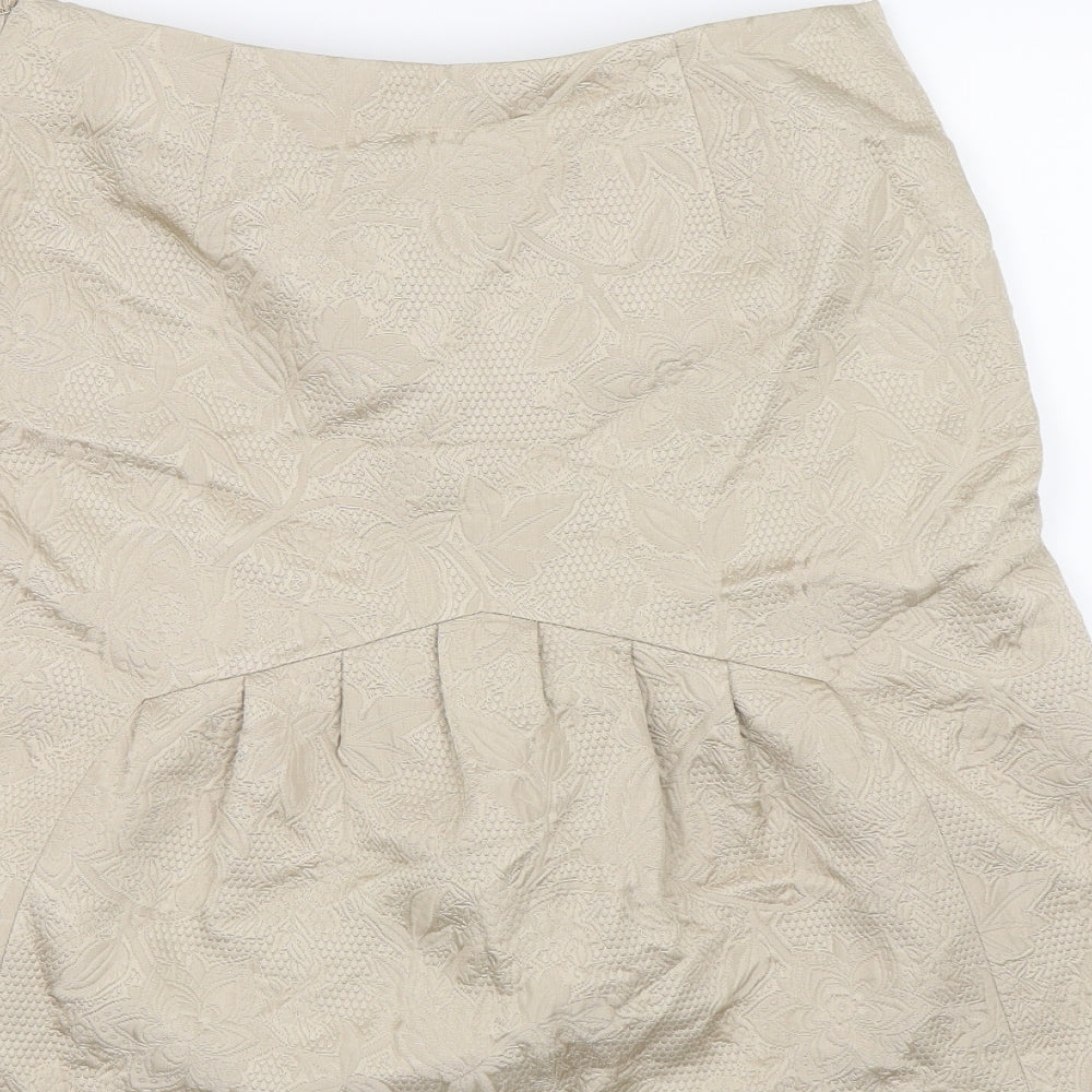 Carla Zampatti Womens Gold   A-Line Skirt Size 8