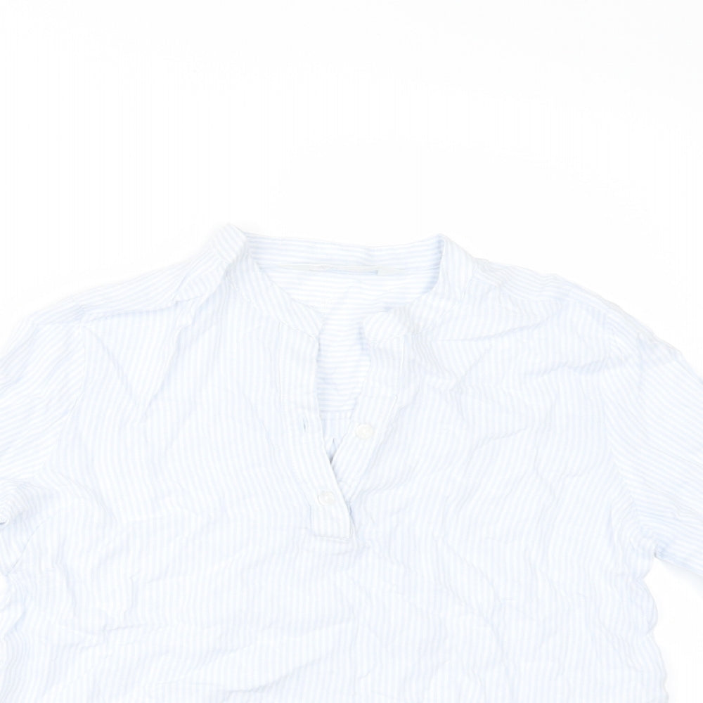 H&M Girls Blue Striped  Tunic Button-Up Size 9 Years