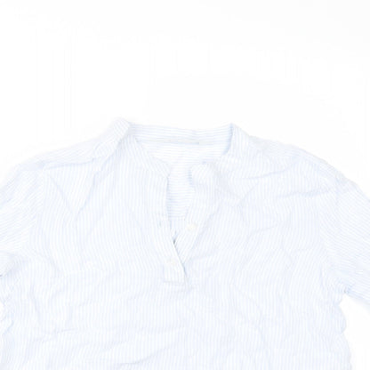 H&M Girls Blue Striped  Tunic Button-Up Size 9 Years