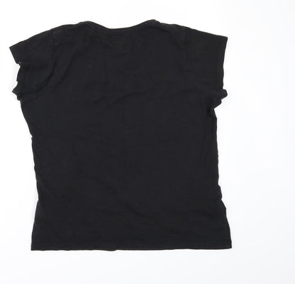 Miss Fiori Womens Black   Basic T-Shirt Size 12