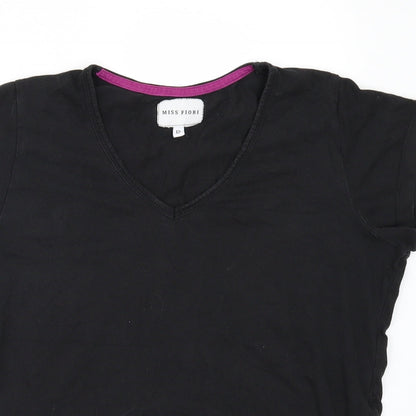 Miss Fiori Womens Black   Basic T-Shirt Size 12