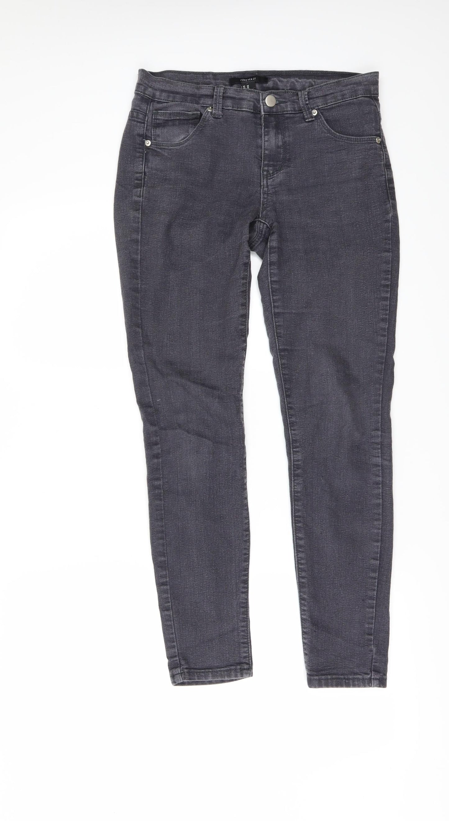 FOREVER 21 Womens Black  Denim Skinny Jeans Size 26 L28 in