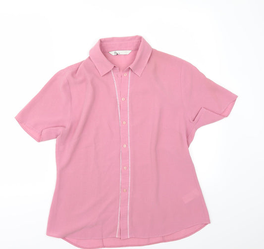 Womens UK Size 12 BHS Pink Tunic Button-Up