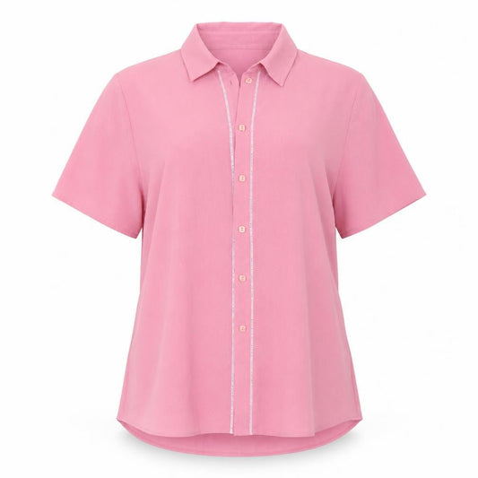 Womens UK Size 12 BHS Pink Tunic Button-Up