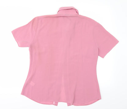 Womens UK Size 12 BHS Pink Tunic Button-Up