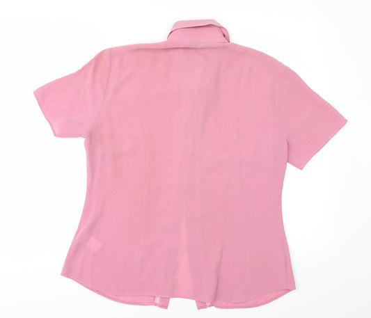 Womens UK Size 12 BHS Pink Tunic Button-Up
