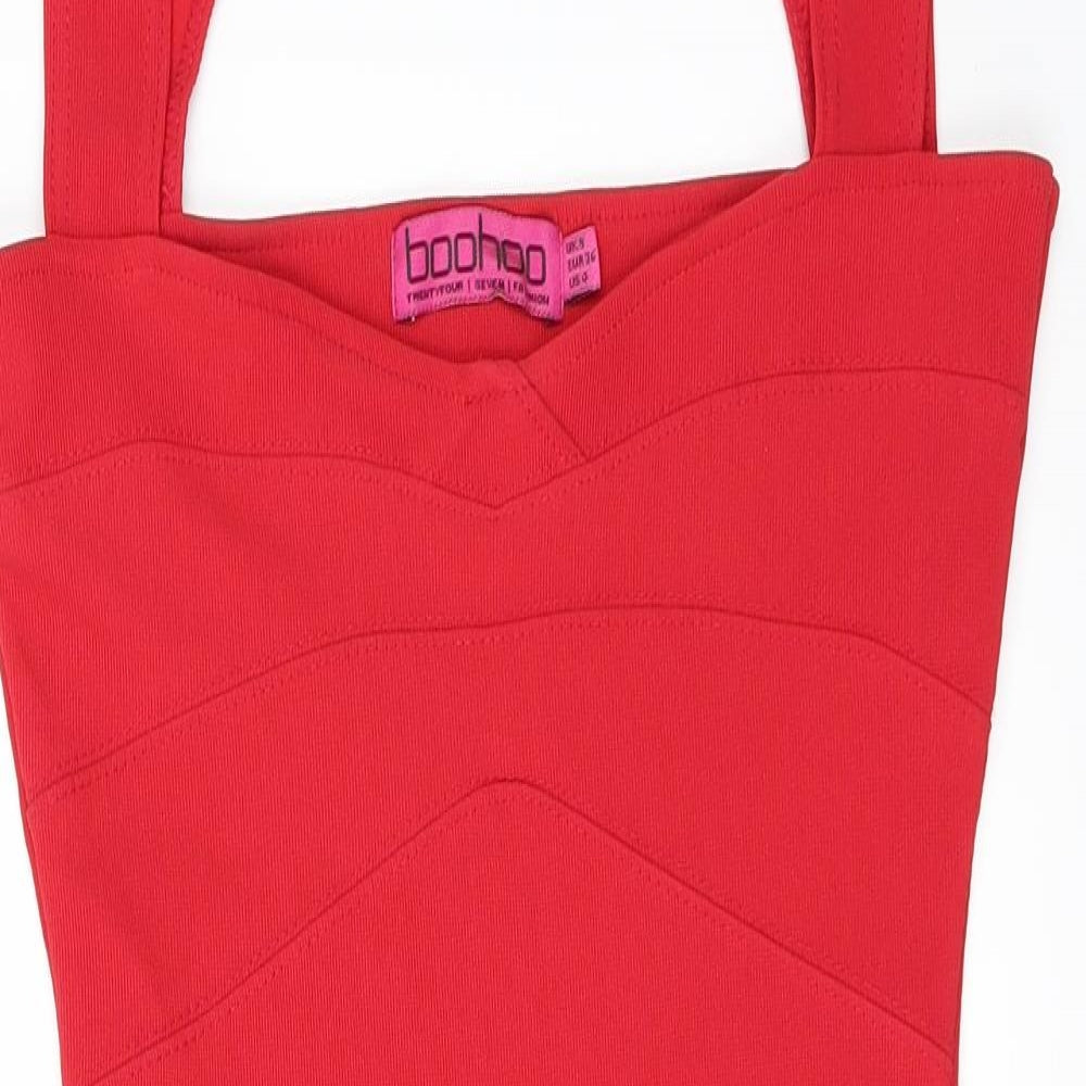 Boohoo Womens Red   Bodycon  Size 8