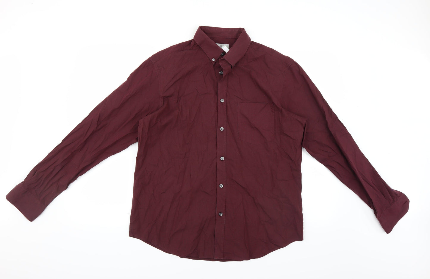 Mens UK Size L Marks and Spencer Purple  Button-Up Long Sleeve Casual Shirt