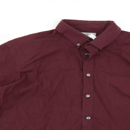 Mens UK Size L Marks and Spencer Purple  Button-Up Long Sleeve Casual Shirt