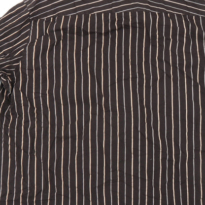 Mens UK Size XL BHS Brown  Button-Up Long Sleeve Casual Shirt
