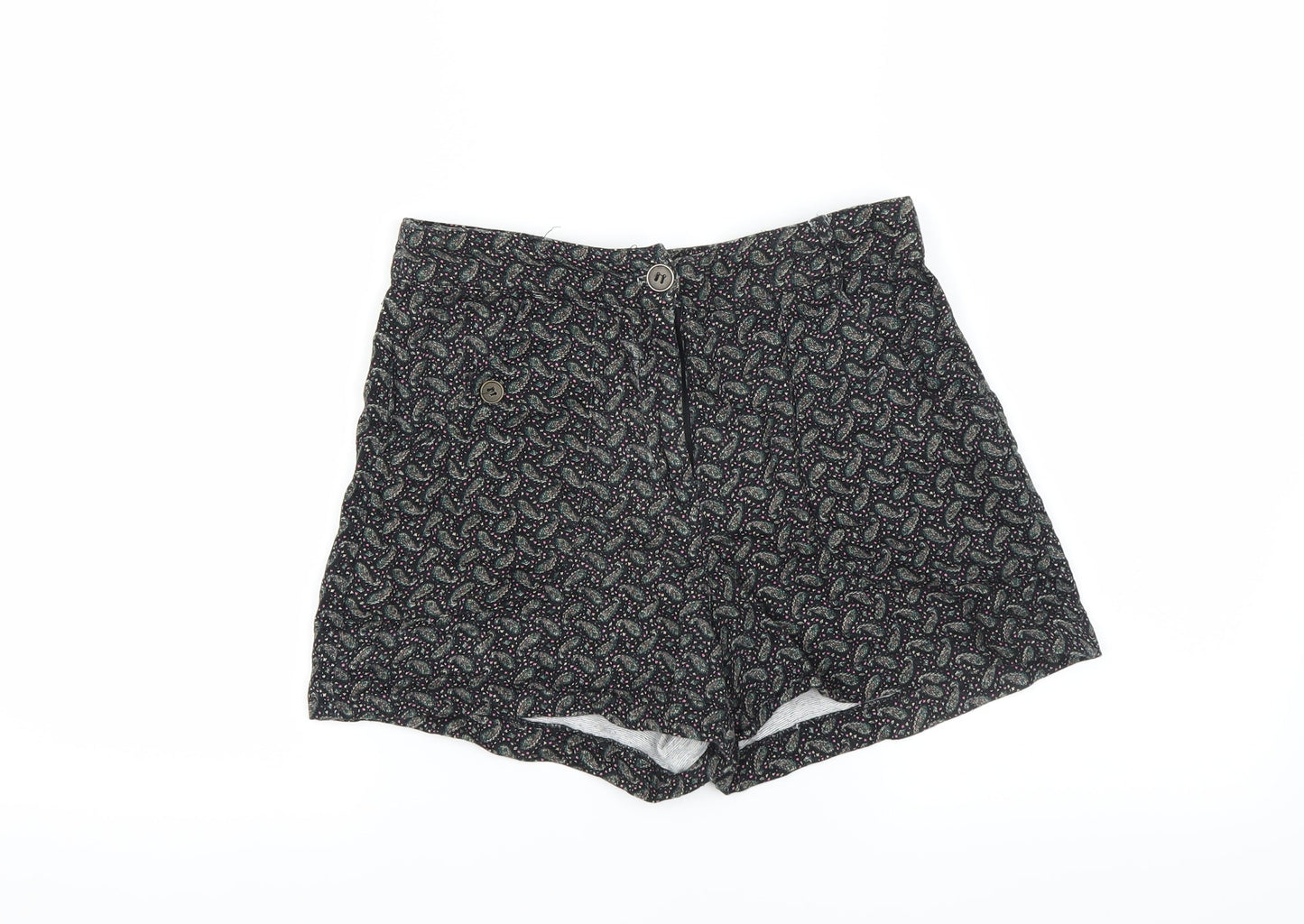 Lucca Couture Womens Black Paisley  Hot Pants Shorts Size S