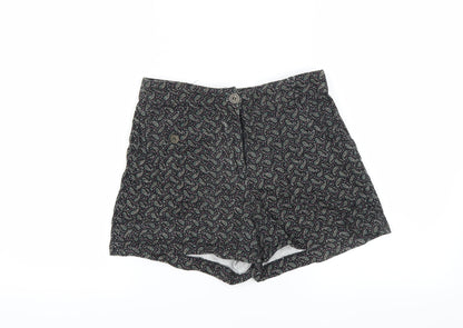 Lucca Couture Womens Black Paisley  Hot Pants Shorts Size S