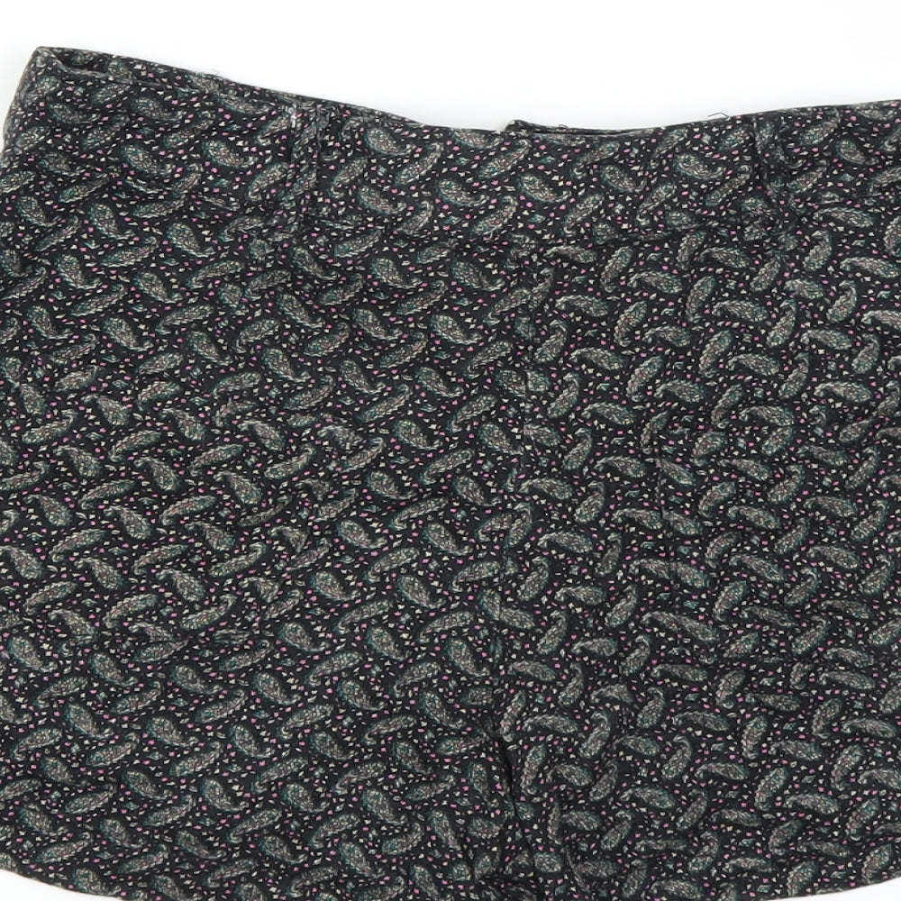 Lucca Couture Womens Black Paisley  Hot Pants Shorts Size S