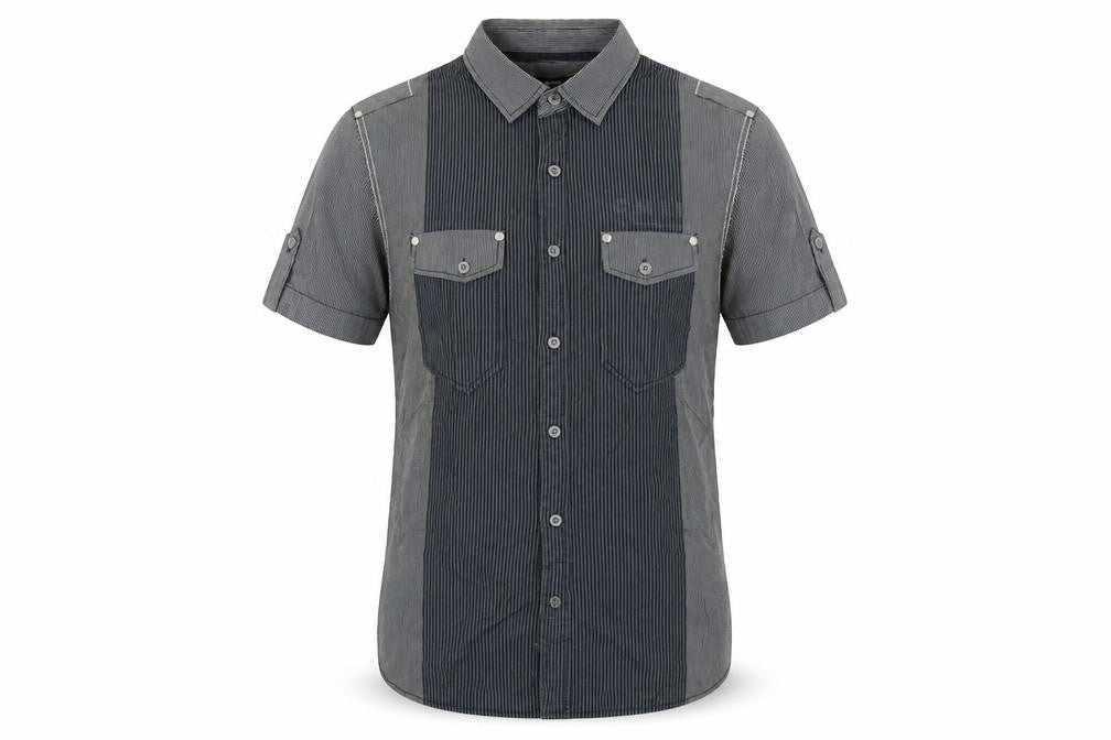 Mens UK Size S George Grey  Button-Up Long Sleeve Casual Shirt
