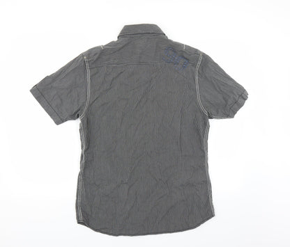 George Mens Grey Striped   Button-Up Size S