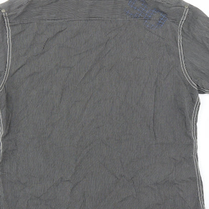 George Mens Grey Striped   Button-Up Size S