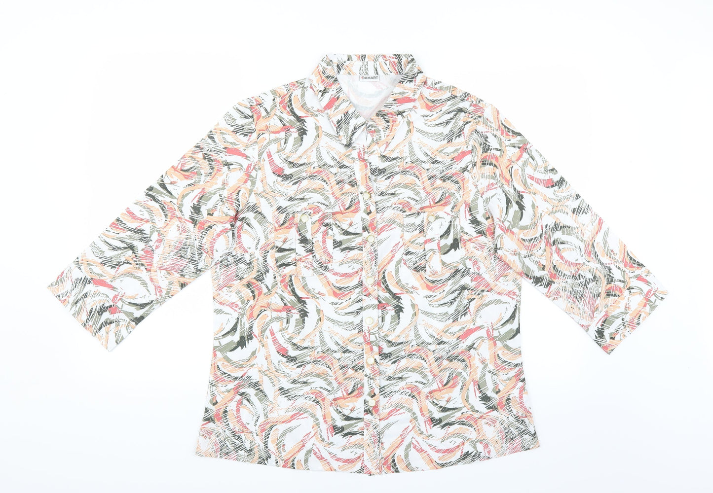 Womens UK Size 16 Damart Multicoloured Basic Blouse