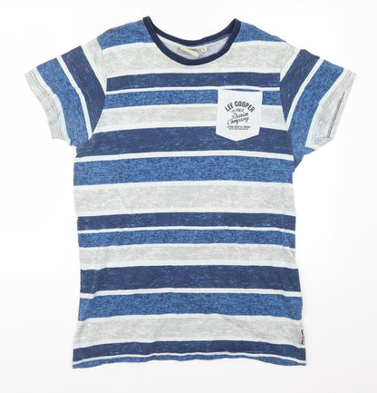 Lee Cooper Mens Blue Striped   T-Shirt Size S