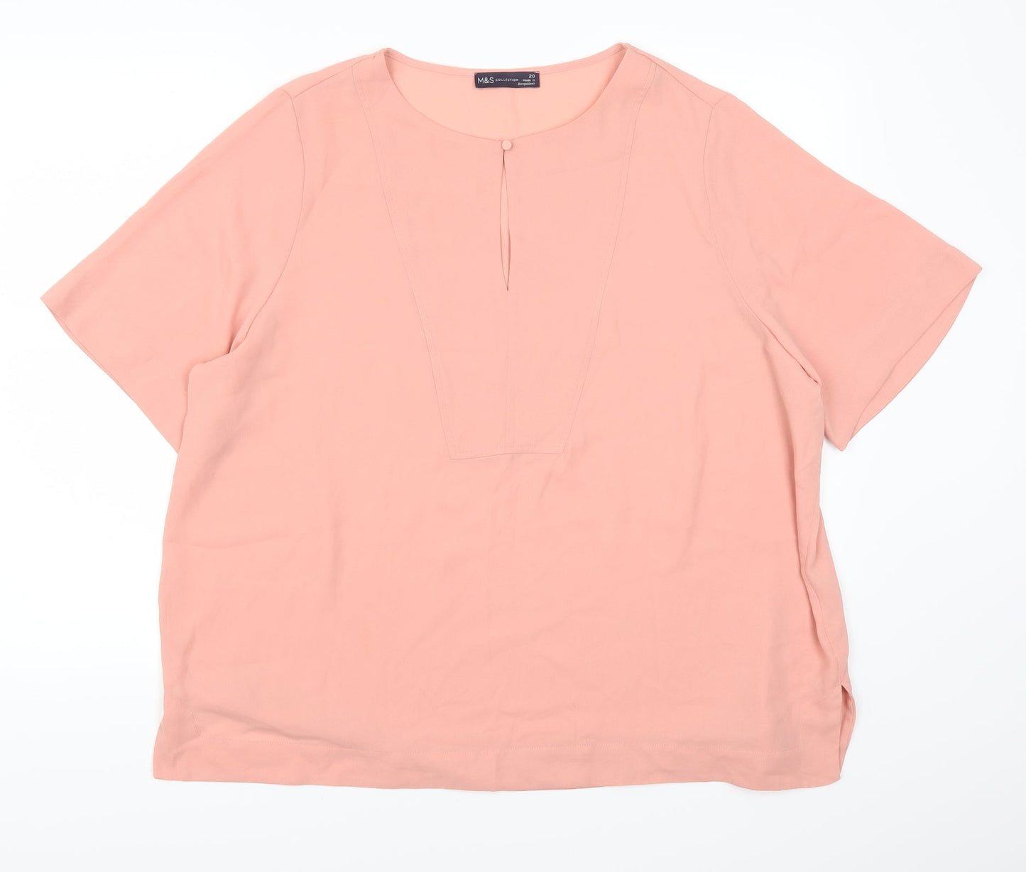 Womens UK Size 20 Marks and Spencer Pink Basic T-Shirt