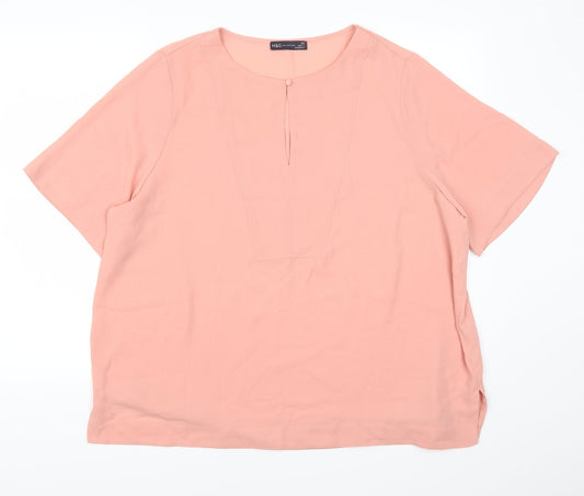 Womens UK Size 20 Marks and Spencer Pink Basic T-Shirt