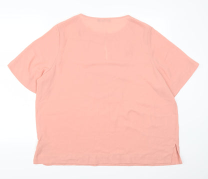 Womens UK Size 20 Marks and Spencer Pink Basic T-Shirt