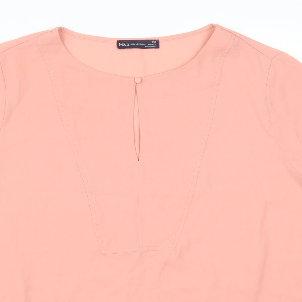 Womens UK Size 20 Marks and Spencer Pink Basic T-Shirt