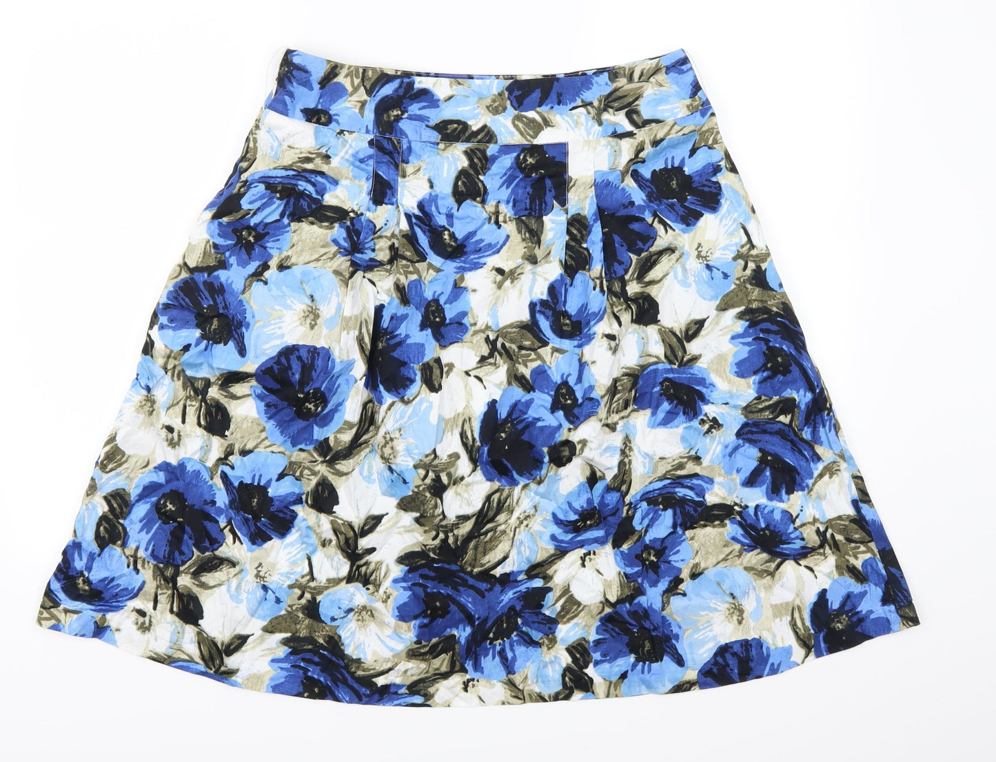 Grace Elements Womens Blue Floral  Skater Skirt Size 8