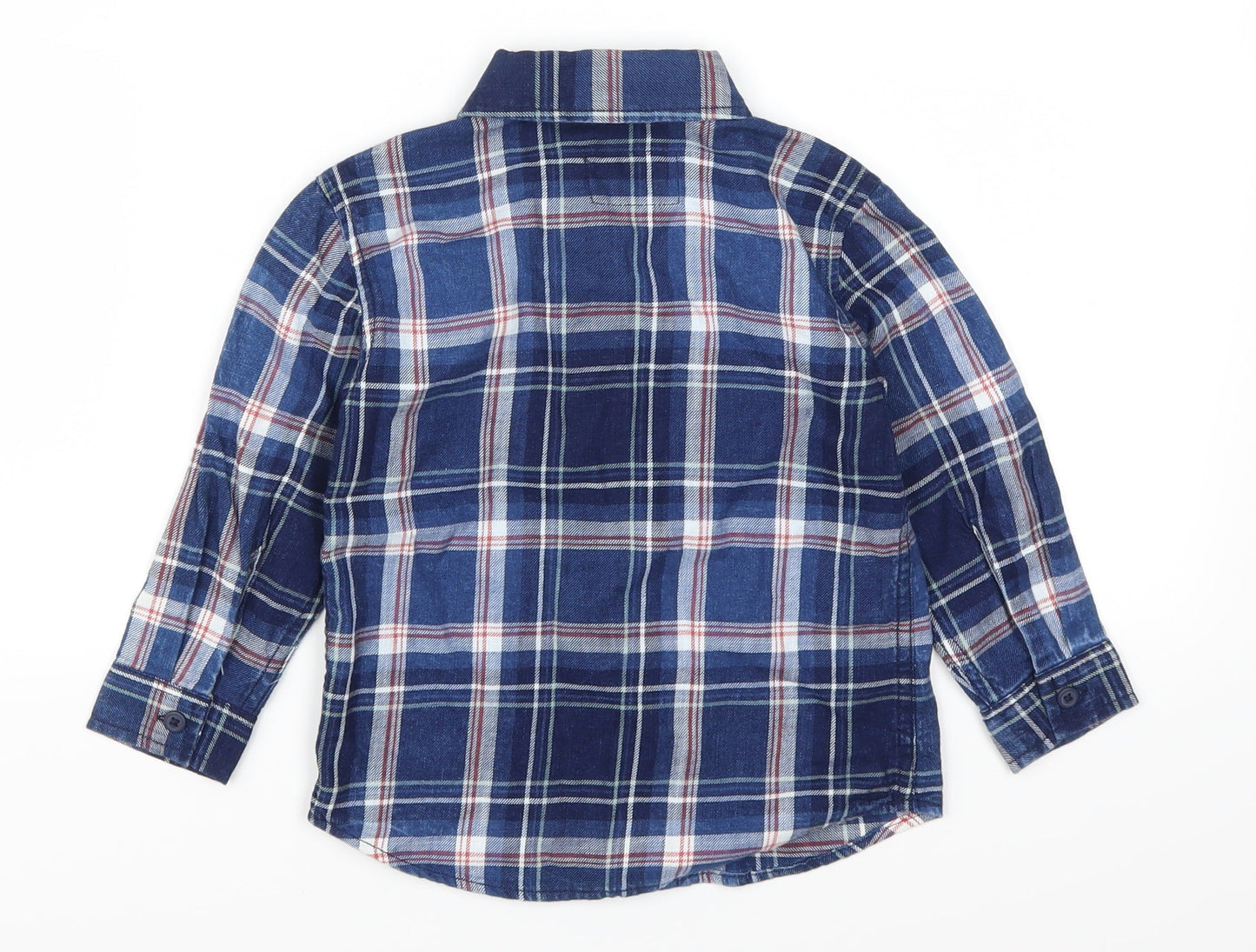 Kids Boys Blue Check Flannel Basic Casual Size 3 Years