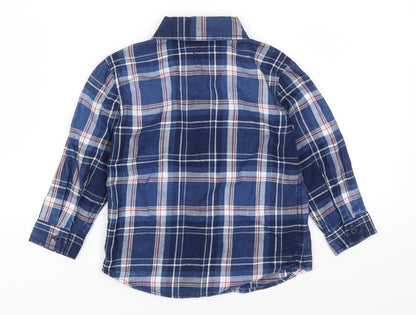 Kids Boys Blue Check Flannel Basic Casual Size 3 Years