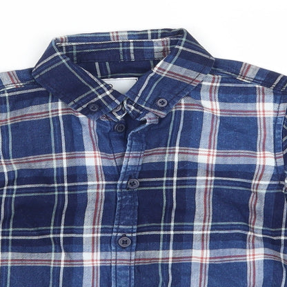 Kids Boys Blue Check Flannel Basic Casual Size 3 Years