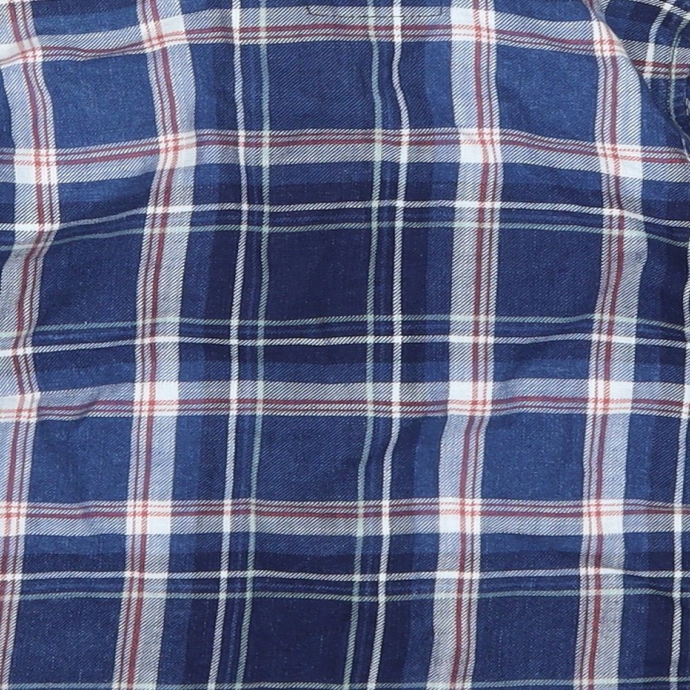 Kids Boys Blue Check Flannel Basic Casual Size 3 Years