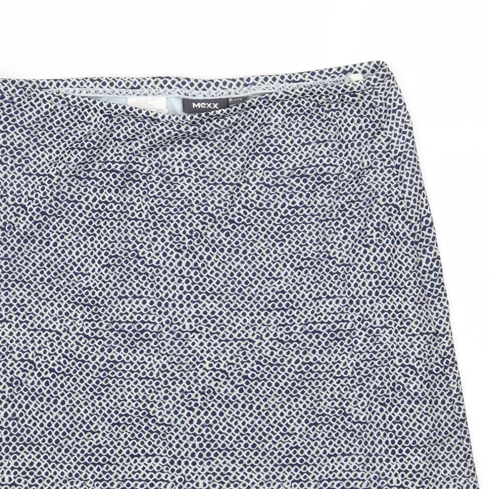 Mexx Womens Blue Geometric  A-Line Skirt Size XS